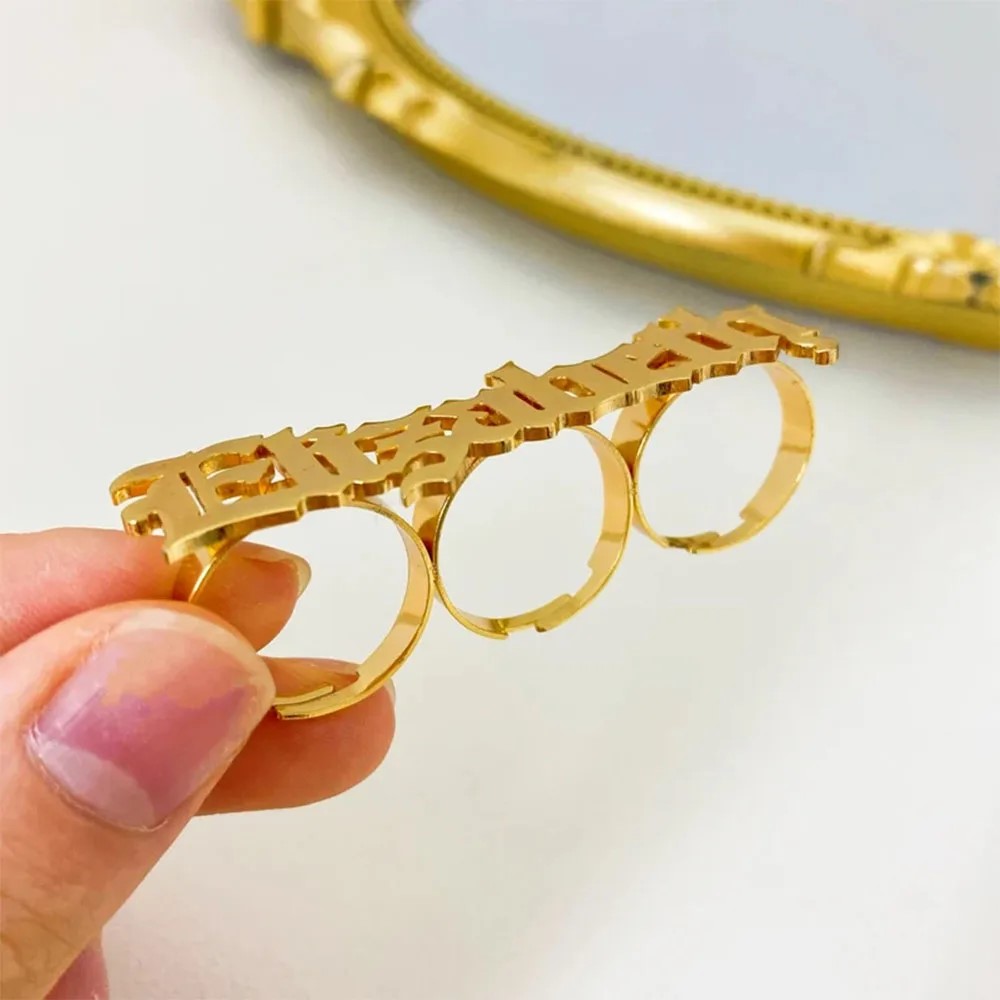 Özel Ad Yüzük Kadın Knuckle Bü - Initial Ring Custom incelemesi ve fiyatı