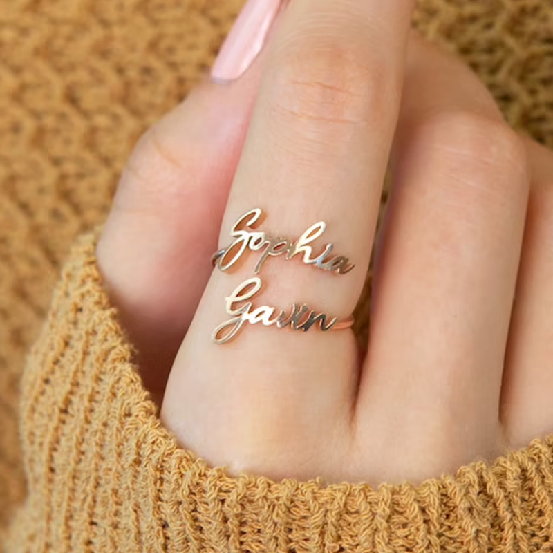Özel Çift İsimli Yüzükler Kadı - Initial Ring Custom incelemesi ve fiyatı