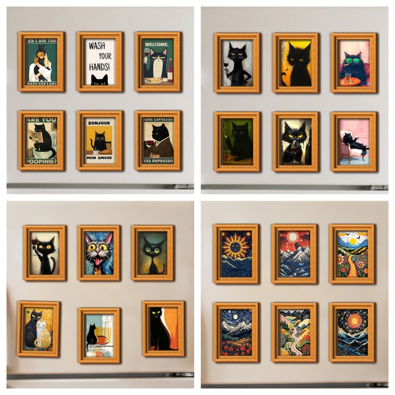 6 adet/takım ahşap buzdolabı m - Engraved Wood Frame incelemesi ve fiyatı